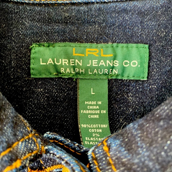 Ralph Lauren Jeans Trucker Jacket Dark Denim Size L - Picture 4 of 5